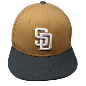 San Diego Padres MLB New Era Snapback Hat Brown Black White One Size Flat Brim